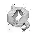 letter J with letter d hidden tattoo design idea