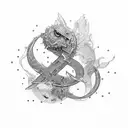 letter J with letter d hidden tattoo design idea