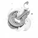 letter J with letter d hidden tattoo design idea