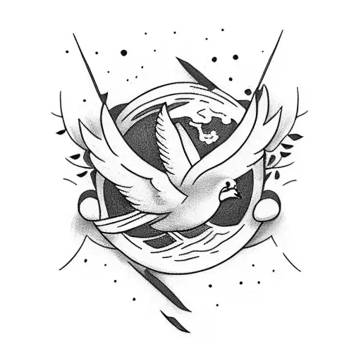 dove with the quote "I do not and will not fear tomorrow because I feel as though today has been enough" tattoo design idea