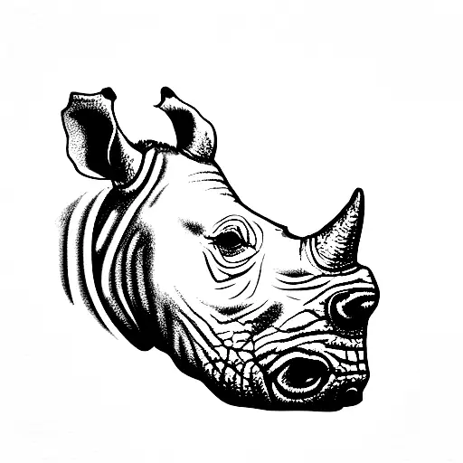 Side of a rhino with the words "always have... and always will" tattoo design idea