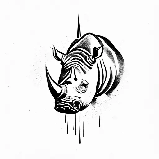white rhino tattoo design idea