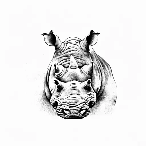 Side of a rhino with the words "always have... and always will" tattoo design idea