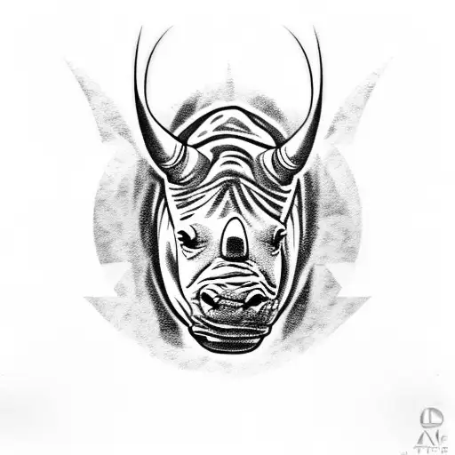 white rhino tattoo design idea
