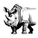 Side of a rhino with the words "always have... and always will" tattoo design idea