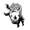 Side of a rhino with the words "always have... and always will" tattoo design idea
