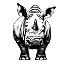 Side of a rhino with the words "always have... and always will" tattoo design idea