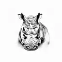Side of a rhino with the words "always have... and always will" tattoo design idea