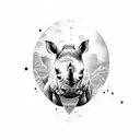 Side of a rhino with the words "always have... and always will" tattoo design idea