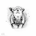 Side of a rhino with the words "always have... and always will" tattoo design idea