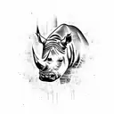 white rhino tattoo design idea