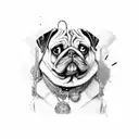 pug  tattoo design idea