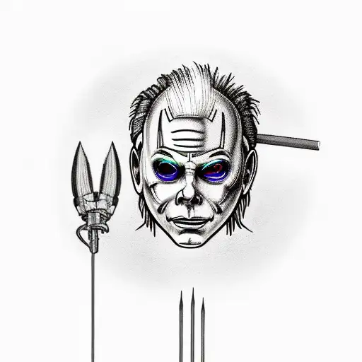 Michael Myers needle tattoo design idea