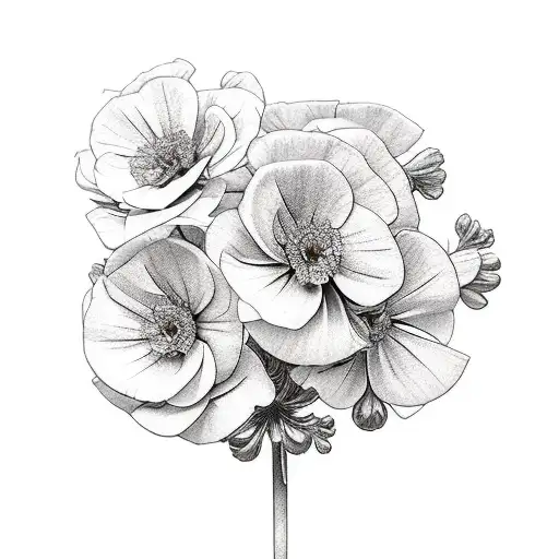 bouquet of geraniums tattoo design idea