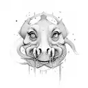 Upside down Staunton style bishop tattoo design idea