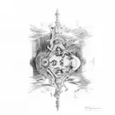 Upside down Staunton style bishop tattoo design idea