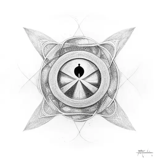 Minimalist symbol representing Dream of the Endless from Sandman, with a drawing of Dream inside that symbol tattoo design idea