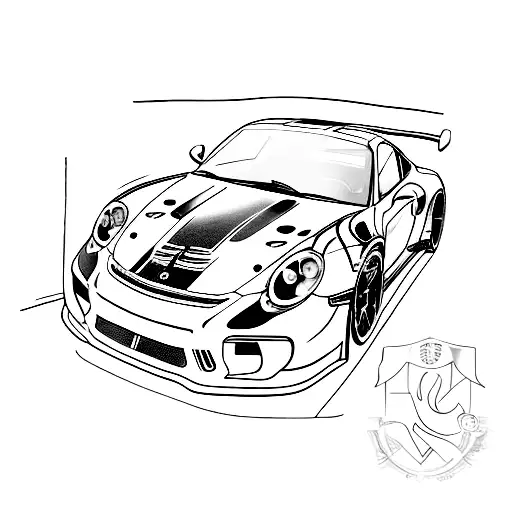 Porshe 911 GT3 Rs tattoo design idea