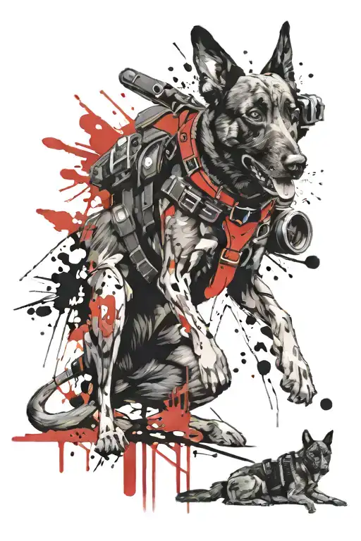 canine handler k9 police tattoo design idea