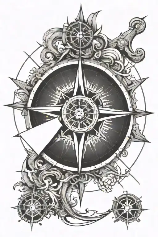 nautical compass design tattoo design idea