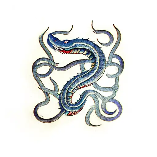 1965 year of the wood snake for men tattoo design idea