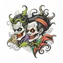 joker and ace of death tattoo design idea