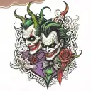 joker and ace of death tattoo design idea
