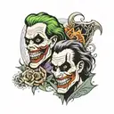 joker and ace of death tattoo design idea