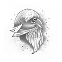 smoking crow tattoo design idea