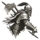 warrior, negative space tattoo design idea