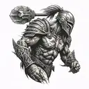 warrior, negative space tattoo design idea