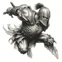 warrior, negative space tattoo design idea