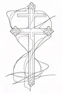 Cross and a tourniquet tattoo design idea
