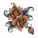Romanian flowers  tattoo design idea