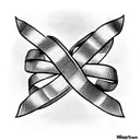cross with ribbon wraps around tattoo design idea