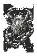 Draw a crab tearing off its own arm and tears flowing in the shape of a star tattoo design idea