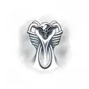 alien lifting trophies tattoo design idea