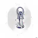 alien lifting trophies tattoo design idea