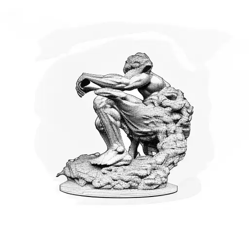 The Thinker statue  tattoo design idea