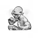 The Thinker statue  tattoo design idea
