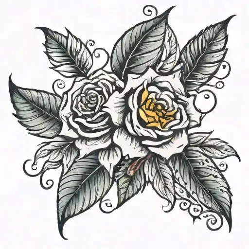 let them tatto with flowers intertwined tattoo design idea