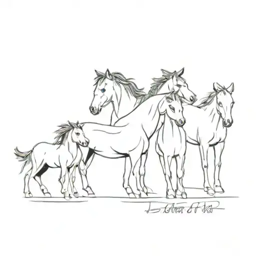 horses and dogs and cats which have been in my live and representing them with their footprint and something to honor th tattoo design idea