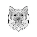pup hood tattoo design idea