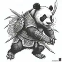 panda warrior   tattoo design idea