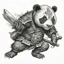panda warrior   tattoo design idea