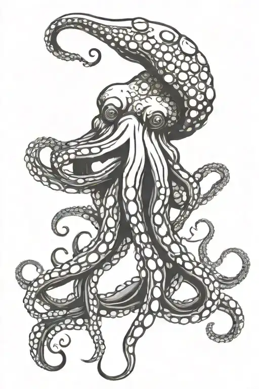octopus wrapping its tentacles tattoo design idea