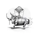 mechanical bull with frangapenies tattoo design idea