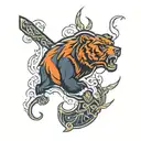 chicago bears logo in traditional style tattoo design idea