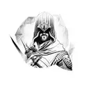 símbolo do assassin's Creed Valhalla com uma águia ou corvo  tattoo design idea