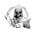 símbolo do assassin's Creed Valhalla com uma águia ou corvo  tattoo design idea